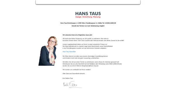 Website Screenshot: HANS TAUS Einrichtungen - Hans Taus Design - Date: 2023-06-22 15:02:09