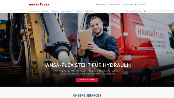 Website Screenshot: HANSA-FLEX Alles für die Hydraulik - Ihr Systempartner für Hydraulik | HANSA-FLEX: Ihr Systemanbieter rund um die Hydraulik - die HANSA-FLEX AG - Date: 2023-06-15 16:02:34