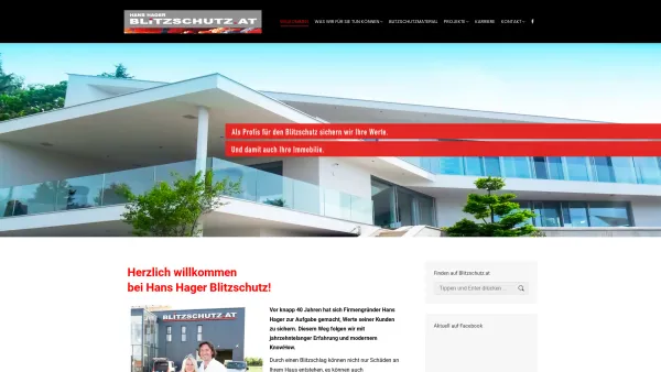 Website Screenshot: HANS HAGER BLITZSCHUTZ - Willkommen - Hans Hager Blitzschutz - Date: 2023-06-14 10:38:24