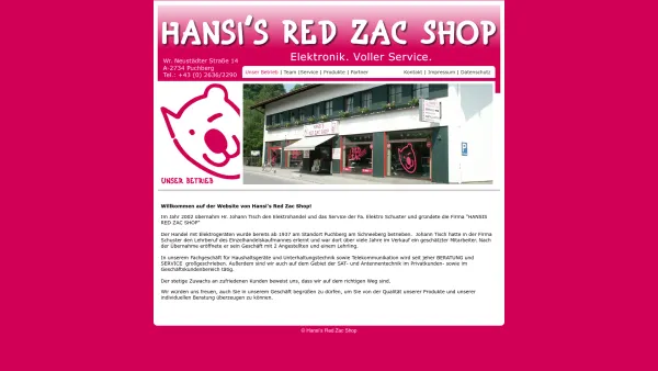 Website Screenshot: Johann index.jpg - Willkommen bei Hansi's Red Zac Shop - Date: 2023-06-22 15:02:09