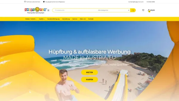 Website Screenshot: HAPPY-FUN GmbH - Hüpfburg » Hüpfburgen ❂ KAUFEN oder MIETEN - Date: 2023-06-22 15:02:09