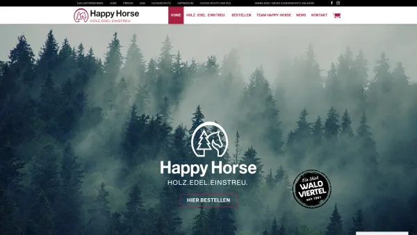 Website Screenshot: Pferdestreu Vertriebs GmbH Happy Horse Happy-Horse Holzedelstreu - Home – Happy Horse Pferdeeinstreu - Date: 2023-06-15 16:02:34
