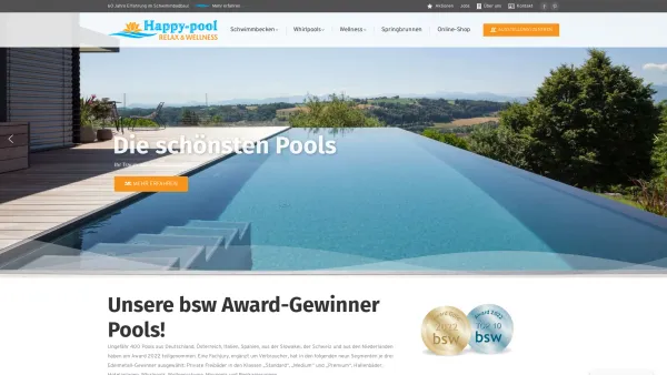 Website Screenshot: Happy-pool Schwimmbad und Saunatechnik GmbH - Home - Happy-pool - Date: 2023-06-22 15:02:09