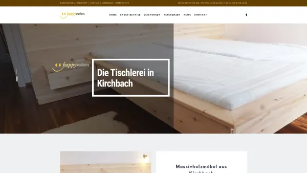 Website Screenshot: happyworkers Josef Schober Handels und Dienstleistungs GmbH - Happyworkers Massivholzmöbel aus Kirchbach - Date: 2023-06-22 15:02:09