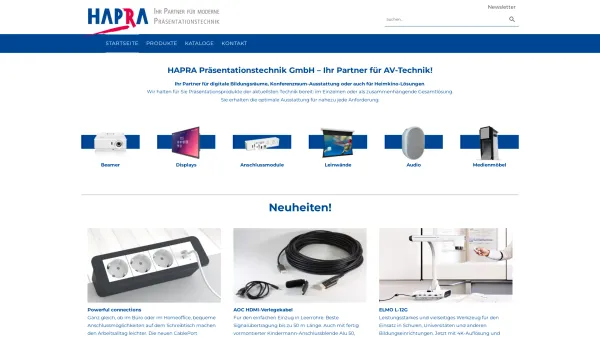 Website Screenshot: HAPRA - Hapra – Präsentationstechnik - Date: 2023-06-22 15:02:09
