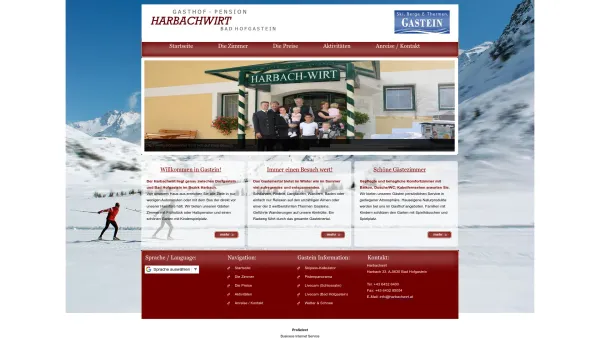 Website Screenshot: Harbach-Wirt - Gasthof Harbach in Gastein, Harbachwirt - Appartements und Zimmer - Date: 2023-06-22 15:12:08