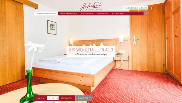 Website Screenshot: Hotel-Pension Hoferhaus - Willkommen im Hoferhaus - Date: 2023-06-14 10:36:53