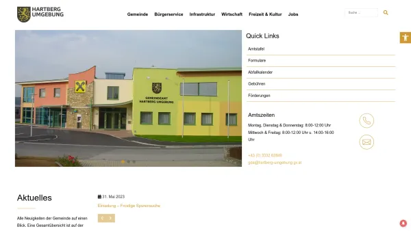 Website Screenshot: Gemeinde Hartberg Umgebung - Gemeinde Hartberg Umgebung - Willkommen in Hartberg Umgebung - Date: 2023-06-14 10:37:46