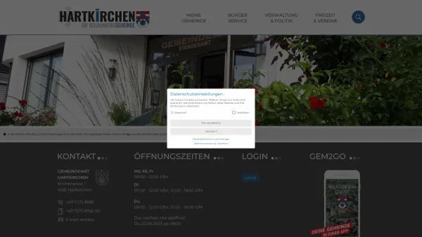 Website Screenshot: Gemeindeamt Hartkirchen RiS-Kommunal - Hartkirchen - Startseite - Date: 2023-06-22 15:13:48