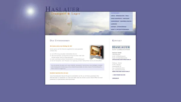 Website Screenshot: Spedition Haslauer Kunst und Möbeltransporte - Spedition Haslauer - Das Unternehmen - Date: 2023-06-14 10:40:26