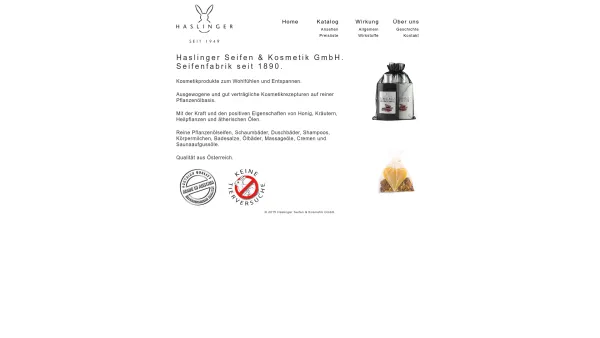 Website Screenshot: Haslinger Seifen und Kosmetik GmbH - Haslinger Seifen & Kosmetik GmbH. - Date: 2023-06-22 15:02:13