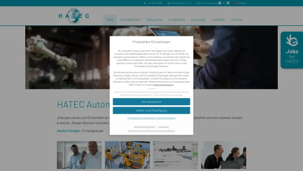 Website Screenshot: HATEC Automatisationsges.mbH - HATEC Automation Robotik Digitale Fabrik Kärnten - HATEC GmbH - Date: 2023-06-22 15:02:13