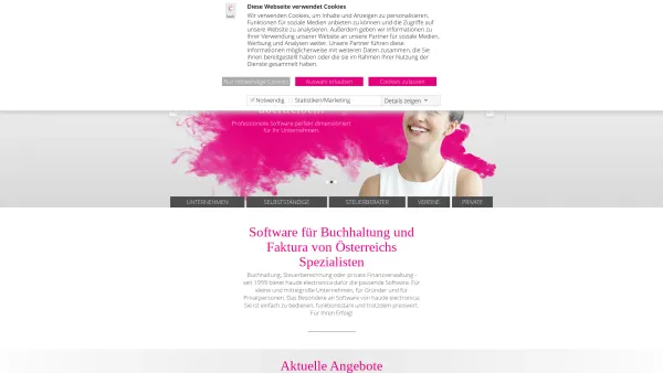 Website Screenshot: Haude electronica Verlags-GmbH - Software für Buchhaltung und Faktura | haude electronica - Date: 2023-06-15 16:02:34
