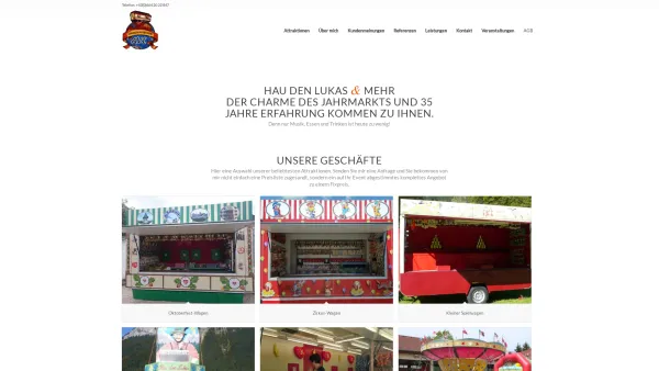 Website Screenshot: Ronald Avi Schausteller - Hau den Lukas - Der Charme des Jahrmarkts und 35 Jahre Erfahrung - Date: 2023-06-22 15:02:13