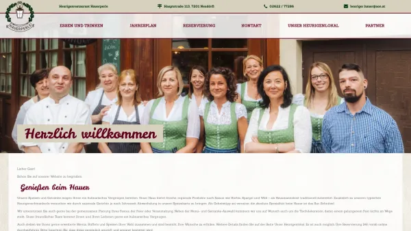 Website Screenshot: Heurigenrestaurant hauerperle.at - Startseite | Heurigenrestaurant Hauerperle - Date: 2023-06-22 15:02:13