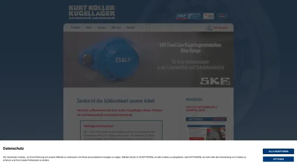 Website Screenshot: Hans Haumberger OHG Inh. Martin Helmreich e.U. - Willkommen auf der Website von Kurt Koller Kugellager - Kurt Koller Kugellager - Date: 2023-06-14 10:40:26