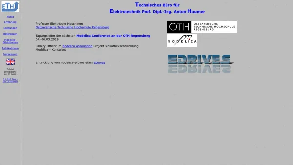 Website Screenshot: Technisches Büro für Elektrotechnik Haumer - Technisches Büro für Elektrotechnik Haumer - Date: 2023-06-22 15:02:13