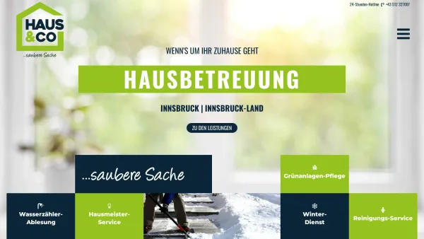 Website Screenshot: Haus & Co Anlagenbetreuung GmbH - Haus & Co - Hausbetreuung im Großraum Hall in Tirol - Date: 2023-06-22 15:02:13