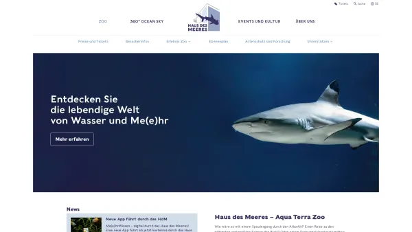 Website Screenshot: HAUS des MEERES - Aqua Terra Zoo - Haus des Meeres - Date: 2023-06-14 10:40:26