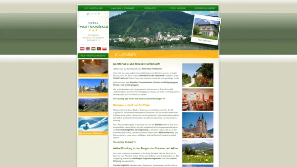 Website Screenshot: Hotel Haus Franziskus - Mariazell Hotel Haus Franziskus Skifahren Urlaub Unterkunft Angebote - Date: 2023-06-14 10:40:26