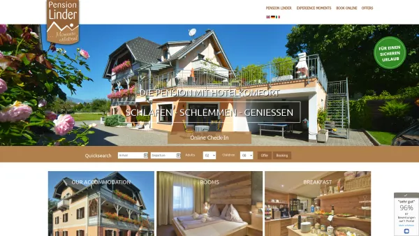Website Screenshot: Familienzimmer Haus Haus Linder - Pension Linder on Lake Millstatt - on the sunny side of the Alps - Date: 2023-06-14 10:40:26