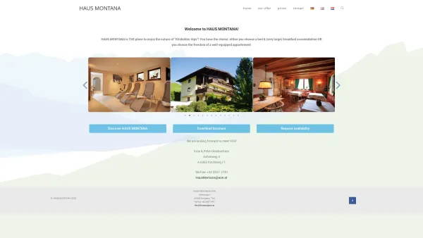 Website Screenshot: Haus Montana - HAUS MONTANA – unsere Frühstückspension in den Kitzbüheler Alpen - Date: 2023-06-22 15:02:13