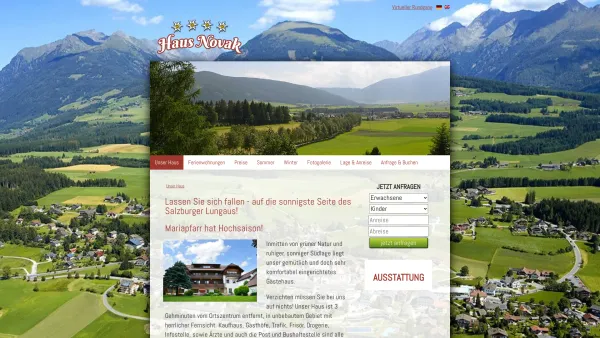 Website Screenshot: Haus Novak Mariapfarr - Lassen Sie sich fallen - auf die sonnigste Seite des Salzburger Lungaus! Haus Novak Unser Haus - Date: 2023-06-14 10:40:26