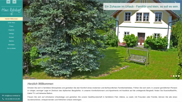Website Screenshot: Haus Neue Internetpräsenz - HAUS ROHSKOPF - Herzlich Willkommen - Date: 2023-06-22 15:02:13