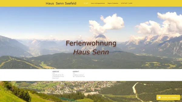Website Screenshot: ferienwohnung haus senn seefeld/tirol - Ferienwohung Haus Senn in Seefeld in Tirol Urlaub in den Bergen - Date: 2023-06-14 10:40:26