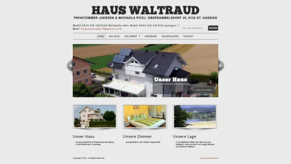 Website Screenshot: Haus Pension Waltraud Picej Urlaub am Turnersee Urlaub Kärnten - Privatzimmer HAUS WALTRAUD | Home - Date: 2023-06-22 15:02:13