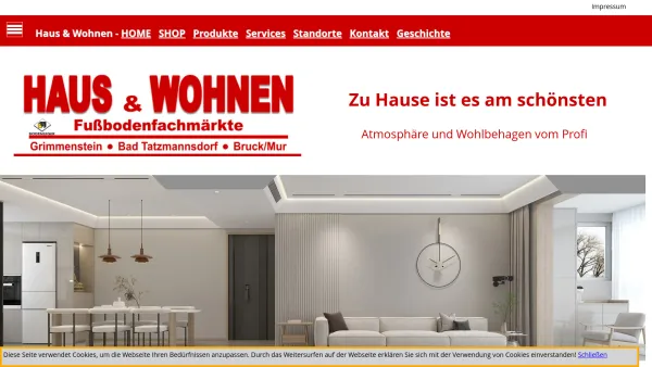 Website Screenshot: Haus&Wohnen Fußbodenfachmärkte GmbH - Startseite - Haus und Wohnen Fussbodenfachmärkte GmbH - Date: 2023-06-22 15:13:48