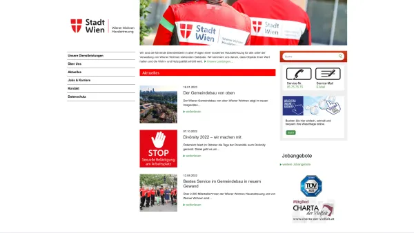 Website Screenshot: Wiener Wohnen Haus-& Außenbetreuung GmbH - Wiener Wohnen Hausbetreuung - Date: 2023-06-22 15:13:48