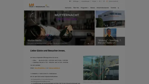 Website Screenshot: Haus der Begegnung - Startseite - Date: 2023-06-14 10:40:26
