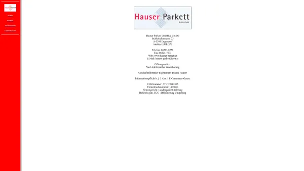 Website Screenshot: Hauser Parkett Parkettboden Holz Holz Boden Eugendorf Salzburg - Hauser Parkett Parkettboden Holz Holz & Boden Eugendorf Salzburg - Date: 2023-06-22 15:12:12