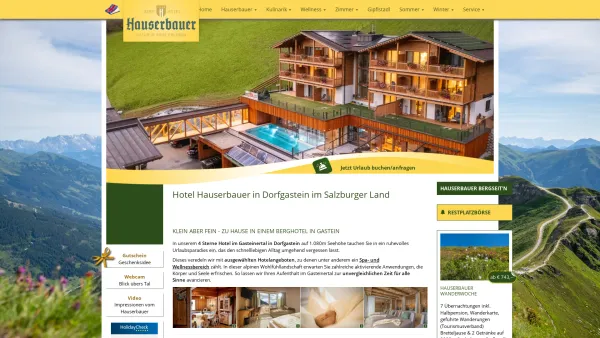Website Screenshot: Landhotel Hauserbauer GmbH - Hotel in Dorfgastein | Landhotel Hauserbauer 4* + Wellness - Date: 2023-06-22 15:12:12