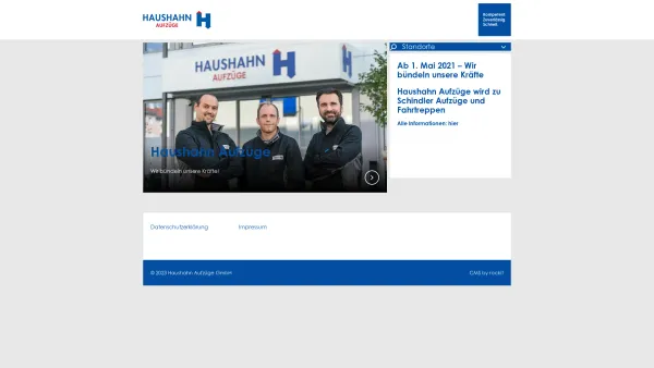 Website Screenshot: bei Haushahn Aufzüge - Willkommen bei Haushahn Aufzüge - Date: 2023-06-15 16:02:34