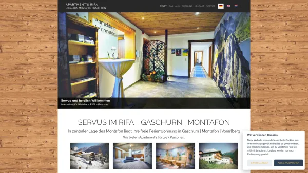 Website Screenshot: Gästehaus RIFA Gaschurn - Start - Date: 2023-06-22 15:12:12