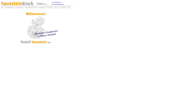 Website Screenshot: Rudolf Hausstein OHG - Hausstein-Druck - Date: 2023-06-22 15:12:12
