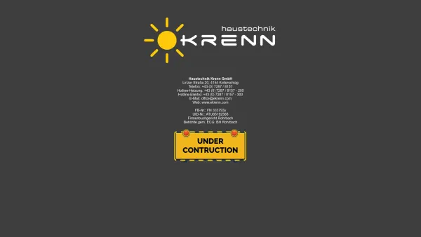 Website Screenshot: Erich Haustechnik Krenn Kollerschlag - Haustechnik Krenn GmbH - Under Construction - Date: 2023-06-14 10:40:26