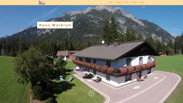 Website Screenshot: Haus Waldruh - Ferienwohnung Waldruh - Ferienwohnung in Leutasch in Tirol - Haus Waldruh - Date: 2023-06-22 15:12:12