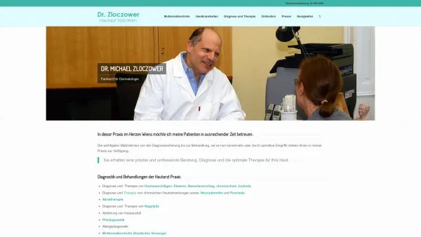 Website Screenshot: Zloczower Michael Dr - Dermatologe Hautarzt 1060 Wien Hautkrebs Spezialist - Date: 2023-06-22 15:12:12