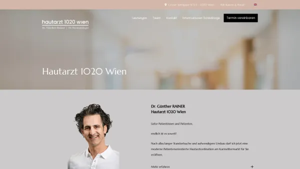 Website Screenshot: Ordination Dr. Günther Rainer - Dr. Günther Rainer | Hautarzt 1020 Wien - Date: 2023-06-15 16:02:34