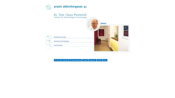 Website Screenshot: Hautarzt Dr. Pustelnik - praxis obkirchergasse 41 | Dr. Tom Claus Pustelnik – Facharzt für Dermatologie & Venerologie - Date: 2023-06-15 16:02:34