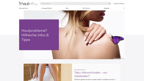Website Screenshot: Hautinfo.at - Ursache, Diagnose & Behandlung bei Hautproblemen | Hautinfo.at - Date: 2023-06-14 10:46:41