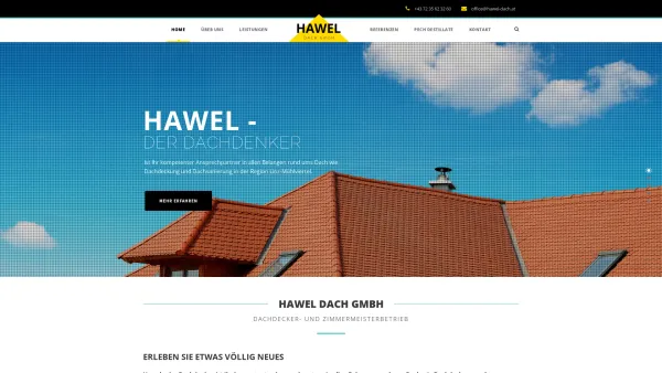 Website Screenshot: HAWEL DÄCHER GALLNEUKIRCHEN - Hawel Dach - Dachdecker-und Zimmermeisterbetrieb - Gallneukrichen - Date: 2023-06-22 15:02:17