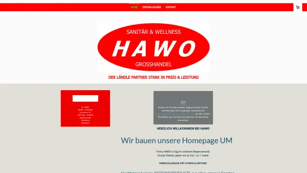 Website Screenshot: HAWO Bad-Heizung-Küche-Großhandel - In Vorarlberg - HAWO Sanitär- & Wellnessgrosshandel - Date: 2023-06-22 15:02:17