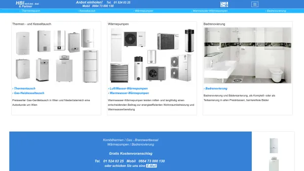 Website Screenshot: HBI Heizung . Bad Installationen und Handel GmbH - HBI Heizung Bad Installationen und Handel GmbH - Wien - Date: 2023-06-14 10:40:29