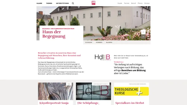 Website Screenshot: Haus der Veranstaltungen - Haus der Begegnung - Diözese Eisenstadt - Date: 2023-06-22 15:02:17