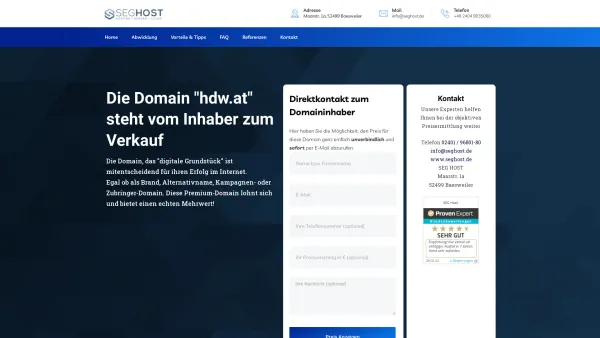 Website Screenshot: HDW Sozial und Öffentlichkeitswerbung GmbH - Die Domain steht vom Inhaber zum Verkauf – Die Domain steht vom Inhaber zum Verkauf - Date: 2023-06-22 15:02:17