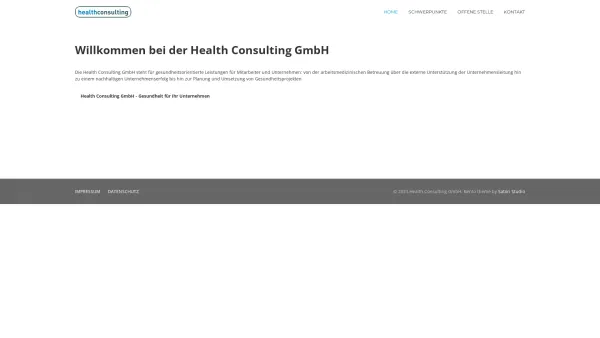 Website Screenshot: Health Consulting GmbH Betriebliche Gesundheitsförderung - Health Consulting GmbH – Gesundheit für Ihr Unternehmen - Date: 2023-06-22 15:02:17